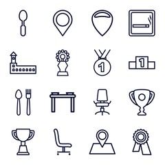 Set of 16 place outline icons