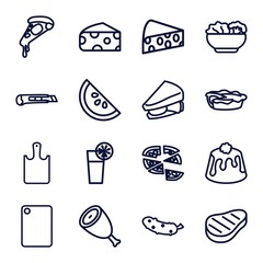 Set of 16 slice outline icons