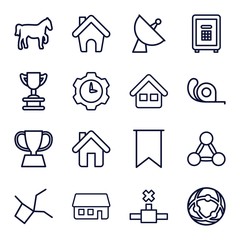 Set of 16 eps outline icons