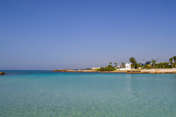 Beautiful lagoon beach on Cyprus island near Ayia Napa