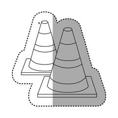 Fototapeta premium figure traffic cones icon, vector illustraction design image