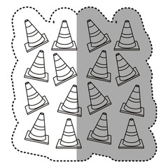 figure traffic cones background icon, vector illustraction