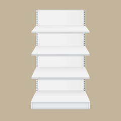 Shop shelves vector mockup. Shop shelves icons