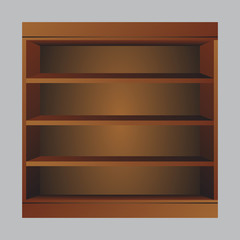 Obraz premium Wooden book shelf. Book shelf vector illustraton