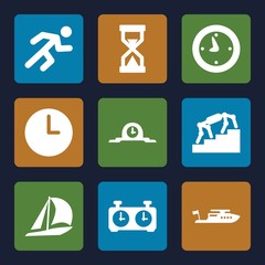 Set of 9 speed filled icons