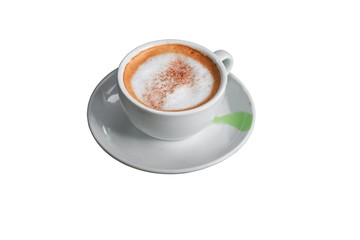 coffee cappuccino on white background