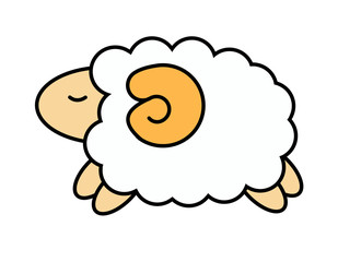 ヒツジ(白、眠い)