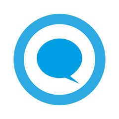 blue symbol with chat bubble icon, vector illustraction design