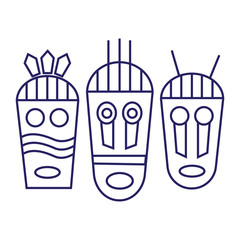 Ethno card with mask and border illustration