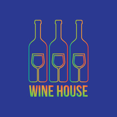 Logo design for wine bar with bottles