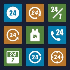 Fototapeta premium Set of 9 24 filled icons