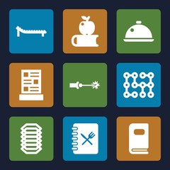 Fototapeta premium Set of 9 cover filled icons