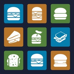 Set of 9 cheeseburger filled icons