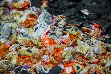 Charcoal embers background