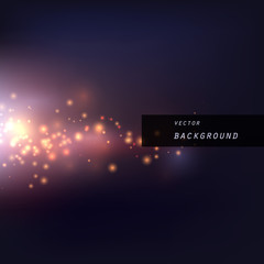 Naklejka premium Bright background with a fiery flash and light spots, abstraction