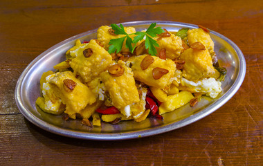 Fried fish pieces dish - spanish tapas