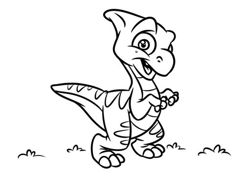 Dinosaur coloring page cartoon Illustrations isolated image animal character