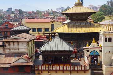 Pashupatinath Temple, Kathmandu view across the Bagmati River, Nepal, Asia
