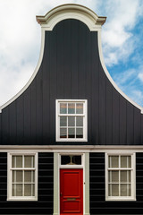 Old Dutch wooden house in North Amsterdam