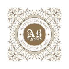 Vintage monogram frame