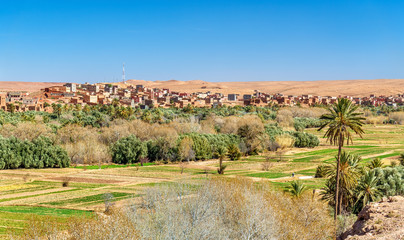 Fototapeta na wymiar Panorama of Tinghir city in Morocco