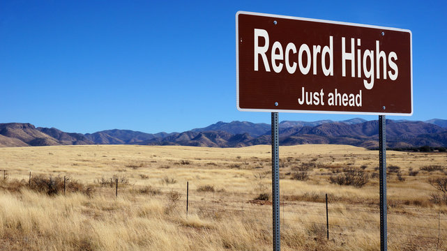 Record Highs brown road sign