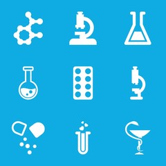 Set of 9 chemistry filled icons