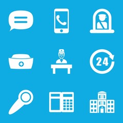 Set of 9 service filled icons