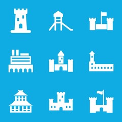 Set of 9 historical filled icons