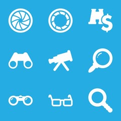 Set of 9 optical filled icons