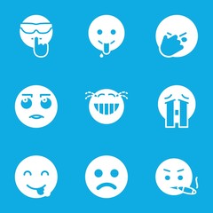 Set of 9 smiley filled icons