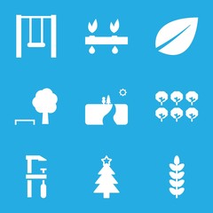 Set of 9 tree filled icons