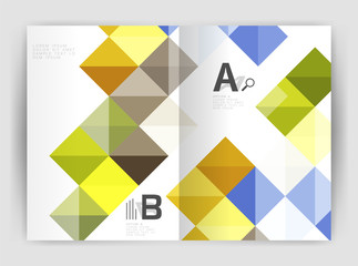 Modern minimalistic geometrical square business leaflet template