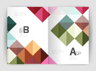Modern minimalistic geometrical square business leaflet template