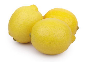 Fresh lemon on white background