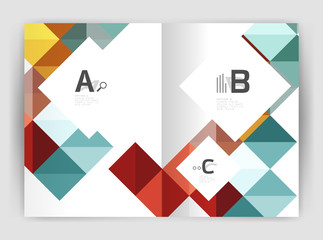 Modern minimalistic geometrical square business leaflet template