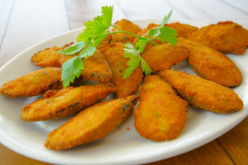 Breaded mussels traditional spanish recipe