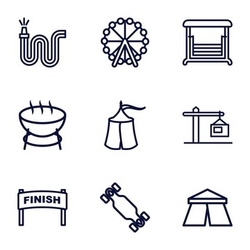 Set of 9 outdoor outline icons