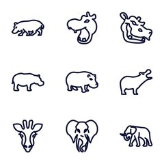 Set of 9 african outline icons