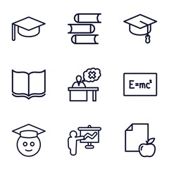 Set of 9 university outline icons