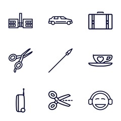 Set of 9 clipart outline icons