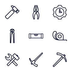 Obraz premium Set of 9 repair outline icons