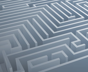 Intricacy labyrinth isometric maze background 3d design template vector illustration