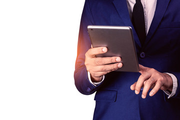 Businessman with a tablet.