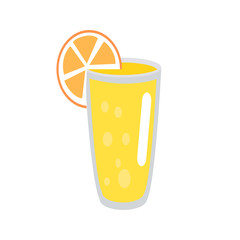 Lemonade with Orange Slice in Glass Illustration