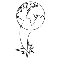 figure earth planet with hole icon, vector illustraction design image