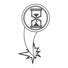 figure hourglass cursor with hole icon, vector illustraction design