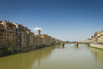 Fototapeta na wymiar View of the River Arne in Florence, Italy