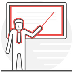 Teaching - Infographic Icon Elements from School Set. Flat Thin Line Icon Pictogram for Website and Mobile Application Graphics.
