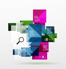 Colorful triangles and squares